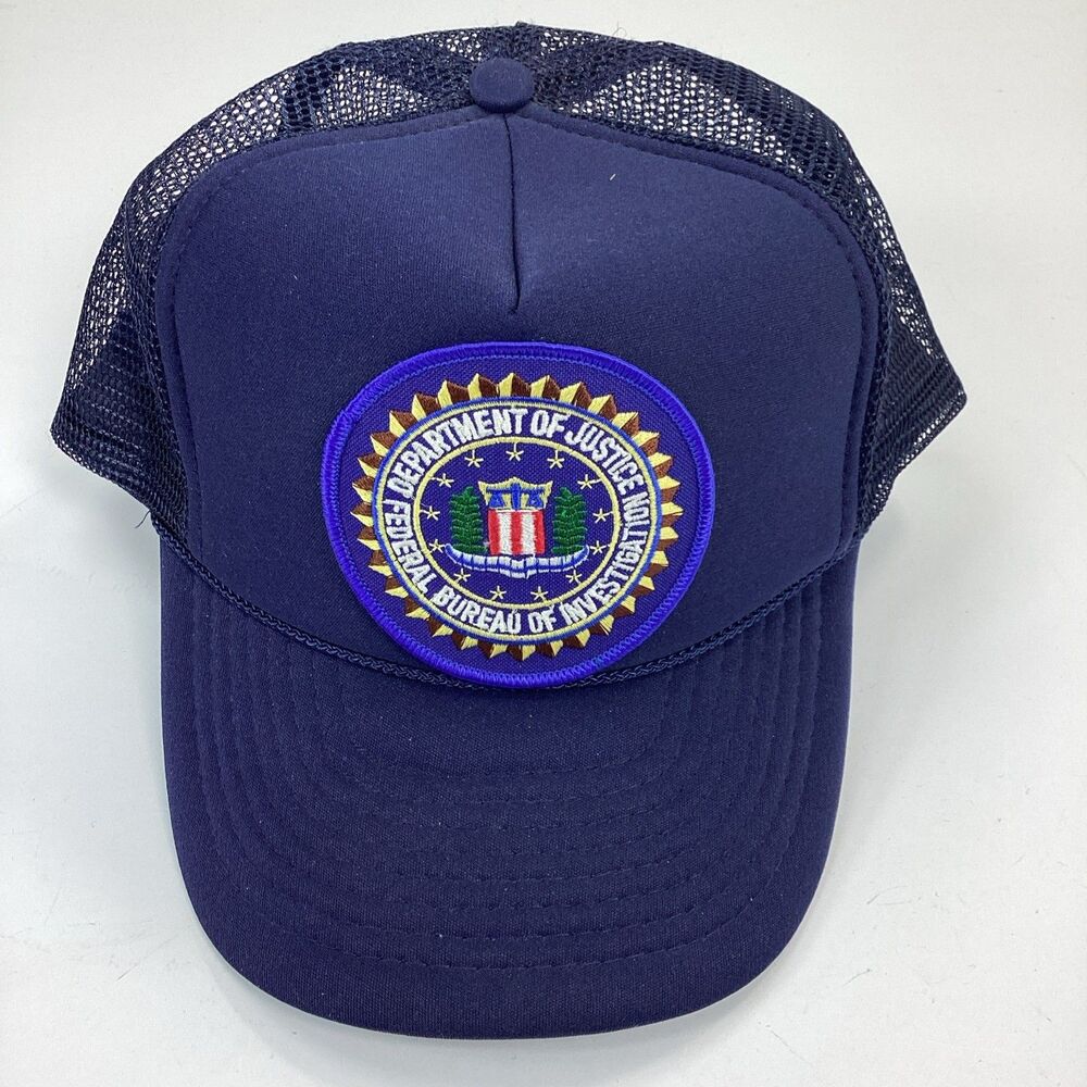 Federal Bureau Investigation FBI Hat Trucker Cap Snapback Blue Nissin